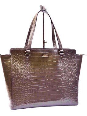 KATE SPADE NEW YORK CROC EMBOSSED EX-LARGE LEATHER TOTE